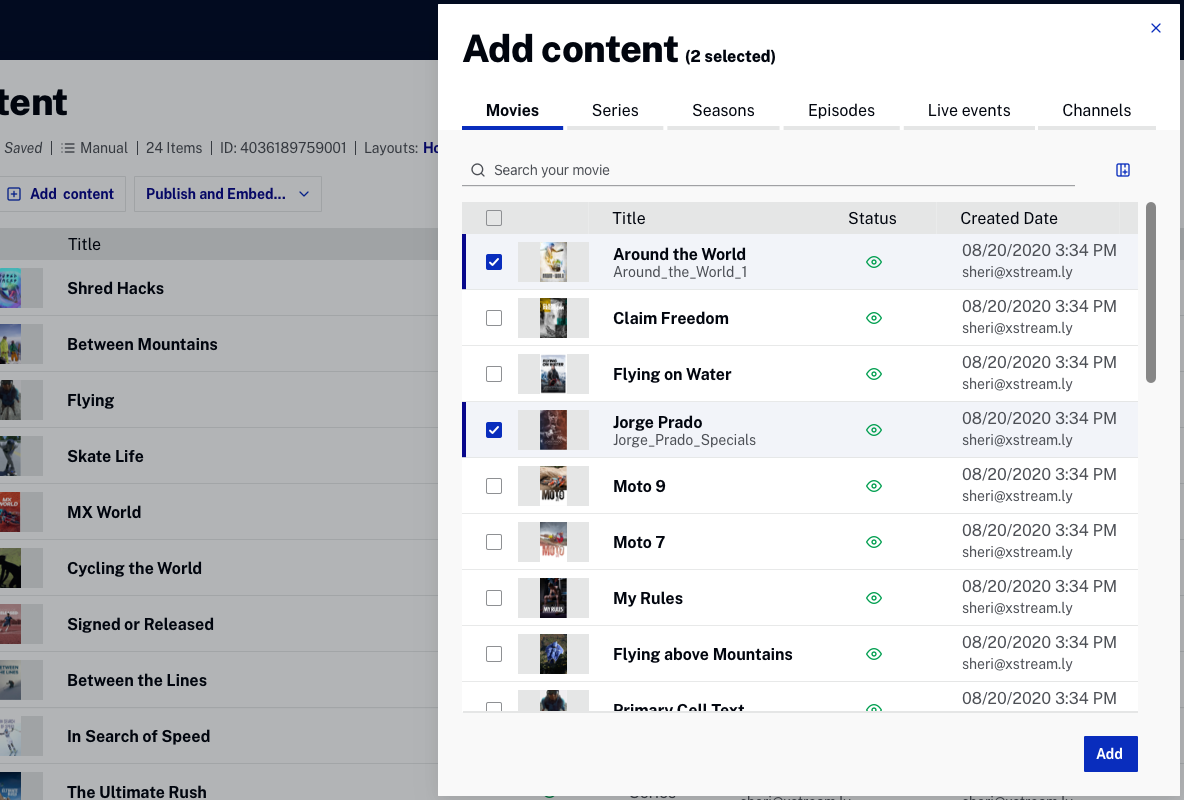 Design for the playlist Media Selector