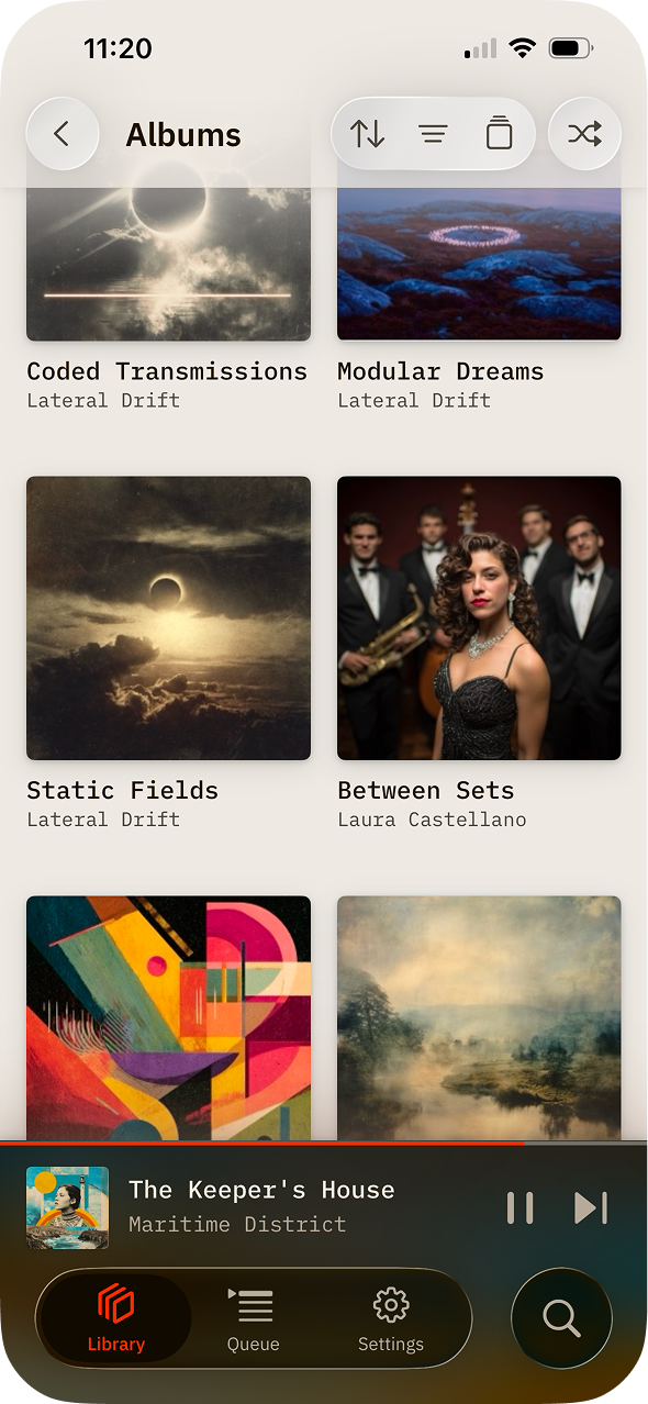 BitDek custom faux glass nav bar