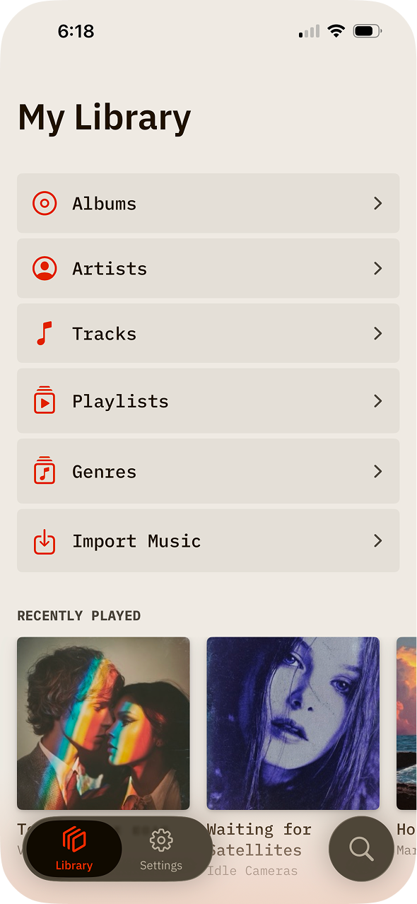 BitDek custom glass tab bar