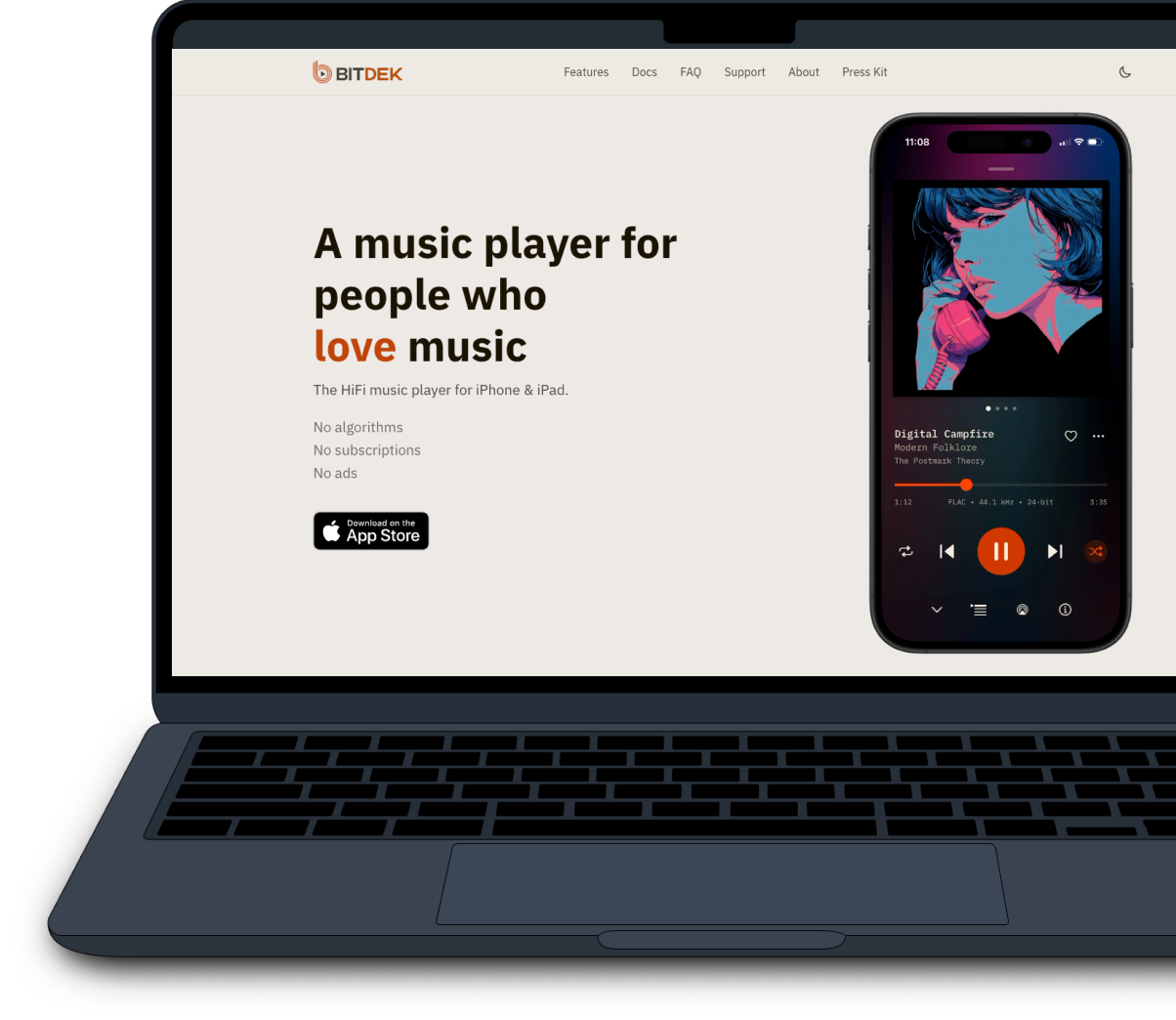 BitDek promotional website