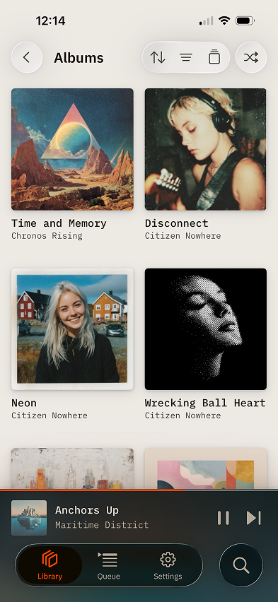 BitDek albums grid view