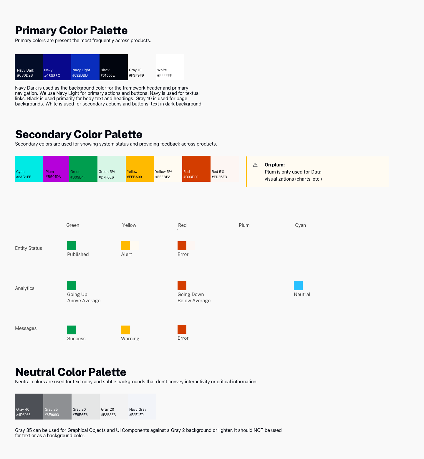 Brightcove Design System Colors