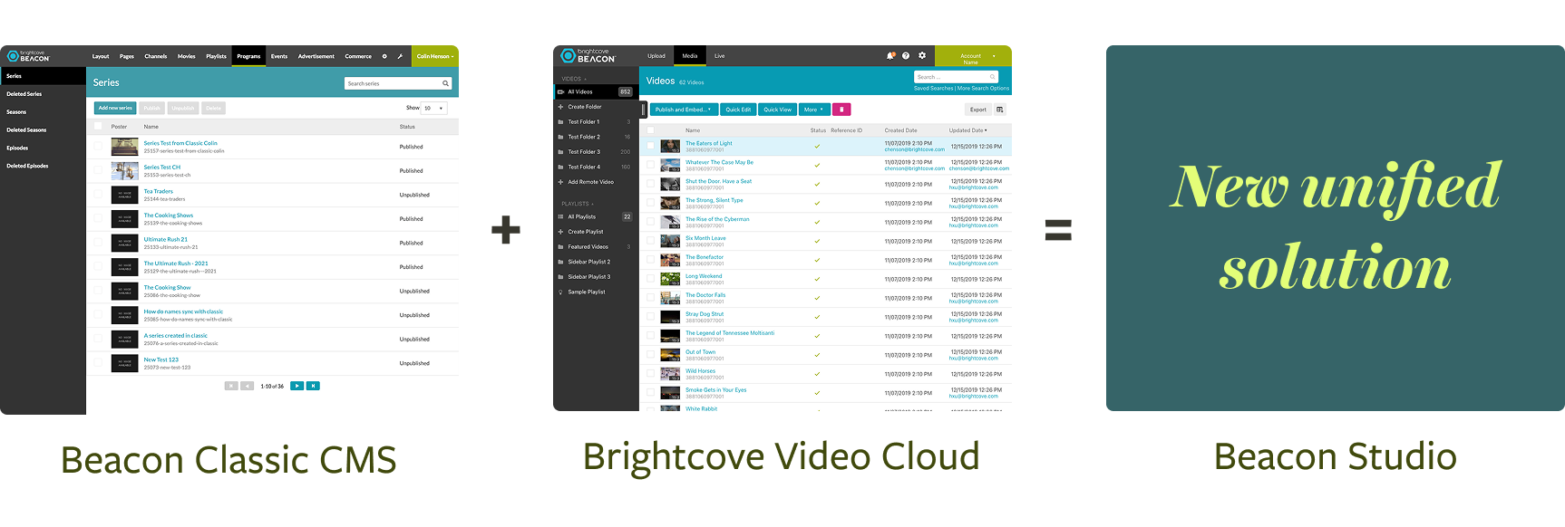 Beacon Classic + Brightcove Video Cloud = Beacon Studio