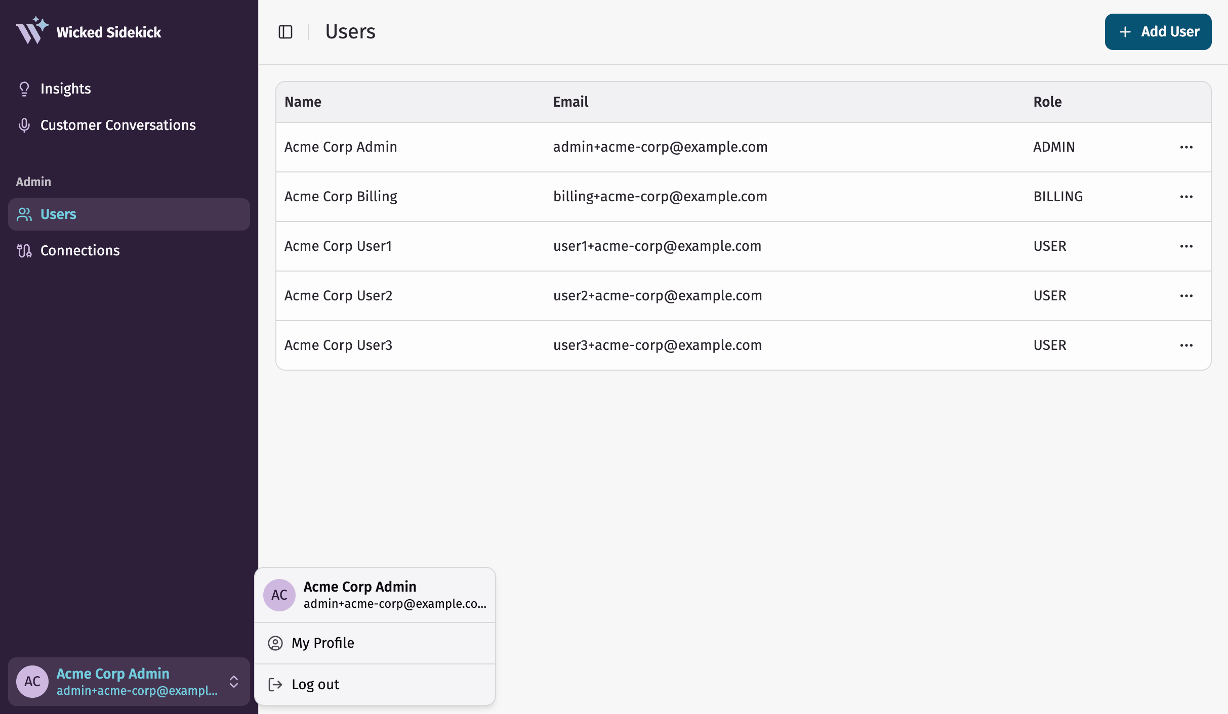 Shadcn components included in the project