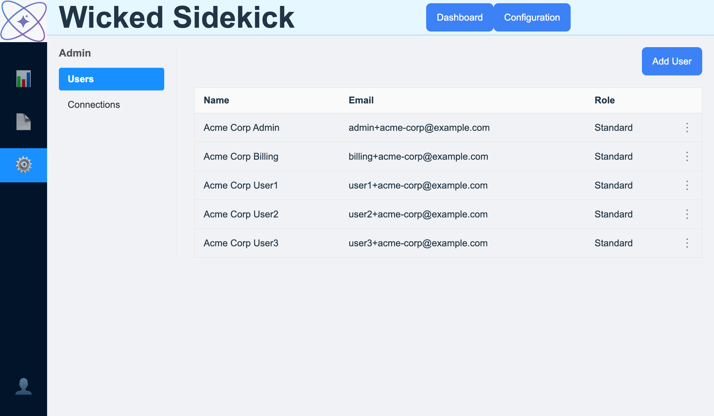 Wicked Sidekick UI before the design system