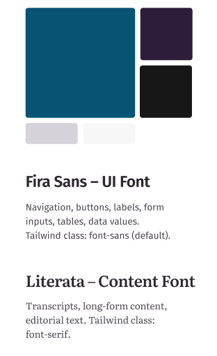 Wicked Sidekick color tokens and typography scale